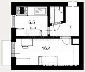 1-к квартира, вторичка, 31м2, 2/5 этаж