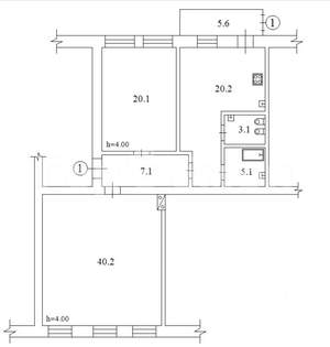 2-к квартира, вторичка, 102м2, 2/2 этаж