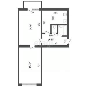 2-к квартира, вторичка, 44м2, 2/5 этаж