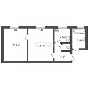 2-к квартира, вторичка, 41м2, 1/3 этаж