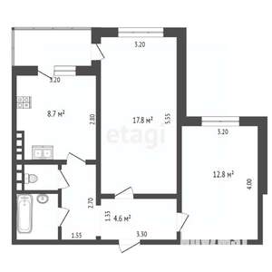 2-к квартира, вторичка, 55м2, 7/10 этаж