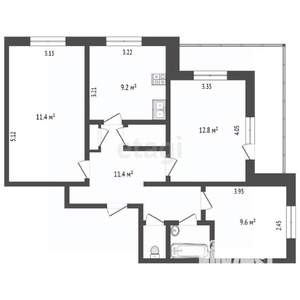 3-к квартира, вторичка, 66м2, 5/9 этаж