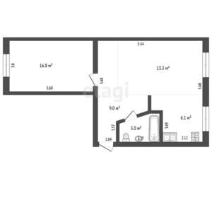 2-к квартира, вторичка, 48м2, 1/5 этаж