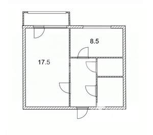 1-к квартира, вторичка, 35м2, 2/9 этаж