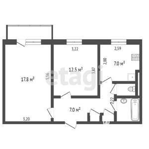2-к квартира, вторичка, 49м2, 5/9 этаж