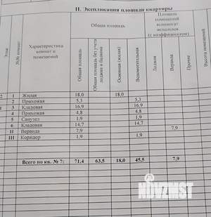 3-к квартира, вторичка, 71м2, 1/2 этаж