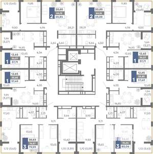 3-к квартира, вторичка, 80м2, 12/16 этаж