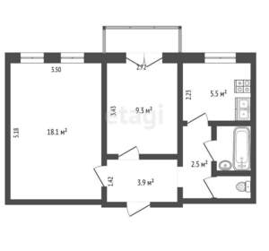 2-к квартира, вторичка, 43м2, 2/3 этаж