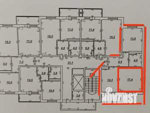 2-к квартира, вторичка, 55м2, 4/9 этаж