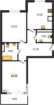2-к квартира, вторичка, 61м2, 7/9 этаж