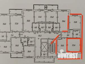 2-к квартира, вторичка, 55м2, 4/9 этаж