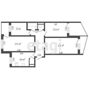 4-к квартира, вторичка, 93м2, 1/9 этаж