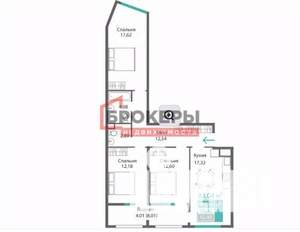 3-к квартира, вторичка, 87м2, 2/9 этаж
