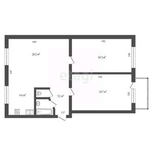 3-к квартира, вторичка, 60м2, 4/5 этаж