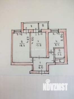 2-к квартира, вторичка, 53м2, 9/9 этаж
