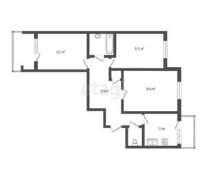 3-к квартира, вторичка, 72м2, 9/10 этаж
