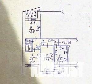 3-к квартира, вторичка, 66м2, 8/9 этаж