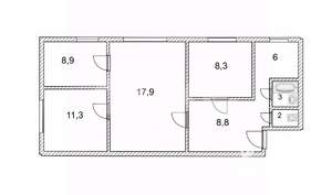 4-к квартира, вторичка, 63м2, 1/5 этаж