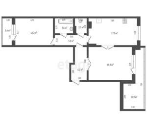 2-к квартира, вторичка, 75м2, 9/9 этаж