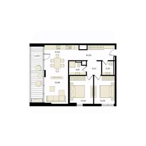3-к квартира, вторичка, 86м2, 10/12 этаж