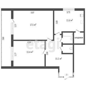 2-к квартира, вторичка, 56м2, 15/16 этаж