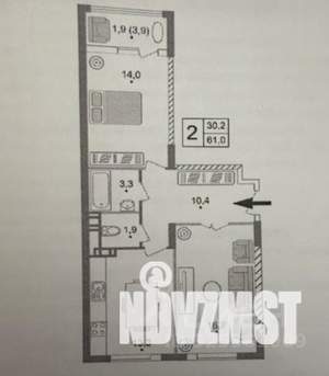 2-к квартира, вторичка, 62м2, 5/19 этаж
