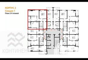 2-к квартира, вторичка, 67м2, 4/16 этаж