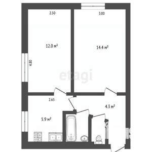 2-к квартира, вторичка, 40м2, 1/5 этаж