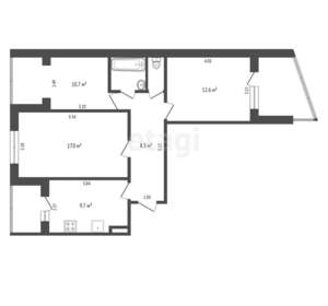 3-к квартира, вторичка, 63м2, 1/9 этаж