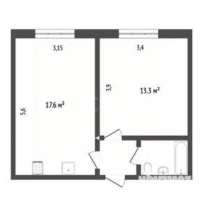 2-к квартира, вторичка, 41м2, 4/5 этаж