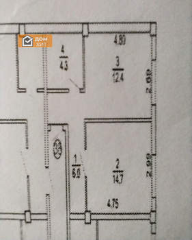1-к квартира, вторичка, 37м2, 6/8 этаж
