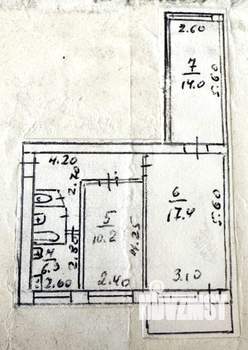 2-к квартира, вторичка, 60м2, 5/5 этаж