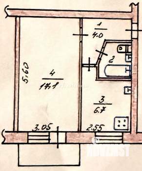 1-к квартира, вторичка, 32м2, 5/5 этаж