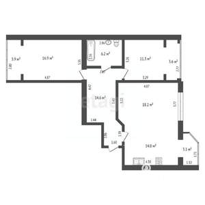 3-к квартира, вторичка, 93м2, 9/10 этаж