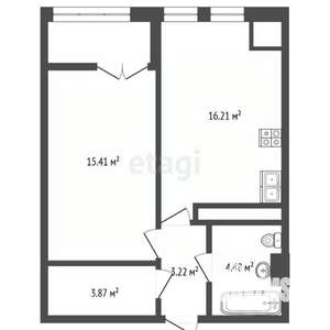 1-к квартира, вторичка, 47м2, 3/9 этаж