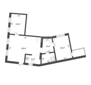 3-к квартира, вторичка, 78м2, 1/1 этаж