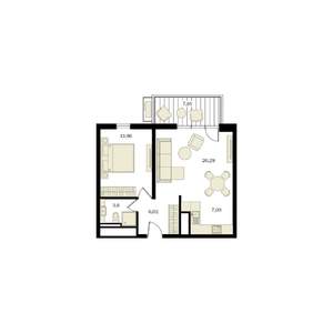2-к квартира, вторичка, 53м2, 4/12 этаж