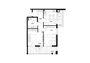 2-к квартира, строящийся дом, 62м2, 4/8 этаж