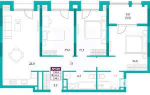 3-к квартира, вторичка, 89м2, 17/20 этаж