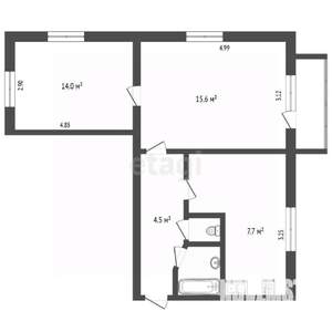 2-к квартира, вторичка, 46м2, 3/5 этаж