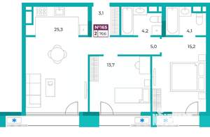 2-к квартира, вторичка, 71м2, 8/9 этаж