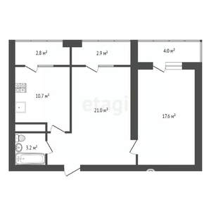 2-к квартира, вторичка, 63м2, 4/9 этаж