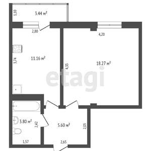 1-к квартира, вторичка, 35м2, 10/11 этаж