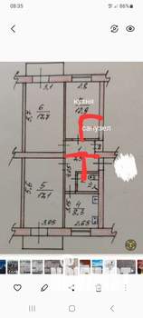 3-к квартира, вторичка, 65м2, 1/5 этаж