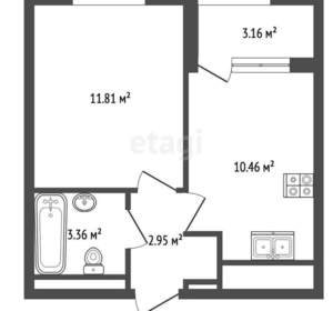 1-к квартира, вторичка, 30м2, 3/11 этаж