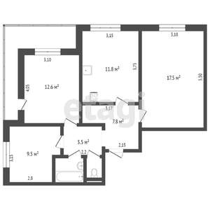 3-к квартира, вторичка, 69м2, 2/9 этаж