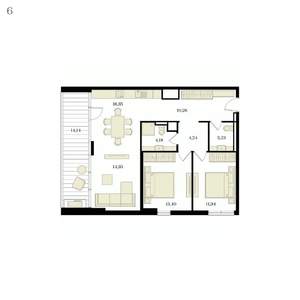 3-к квартира, вторичка, 87м2, 2/12 этаж