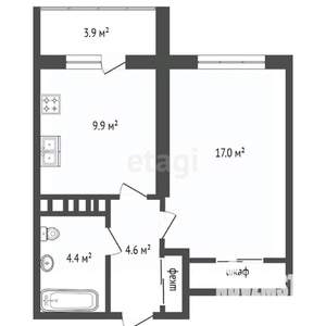 1-к квартира, вторичка, 37м2, 2/19 этаж