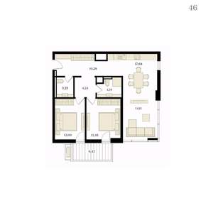 3-к квартира, вторичка, 81м2, 9/12 этаж