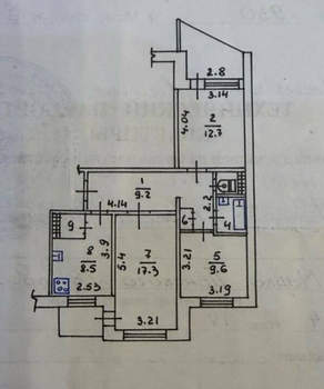 3-к квартира, вторичка, 66м2, 4/9 этаж